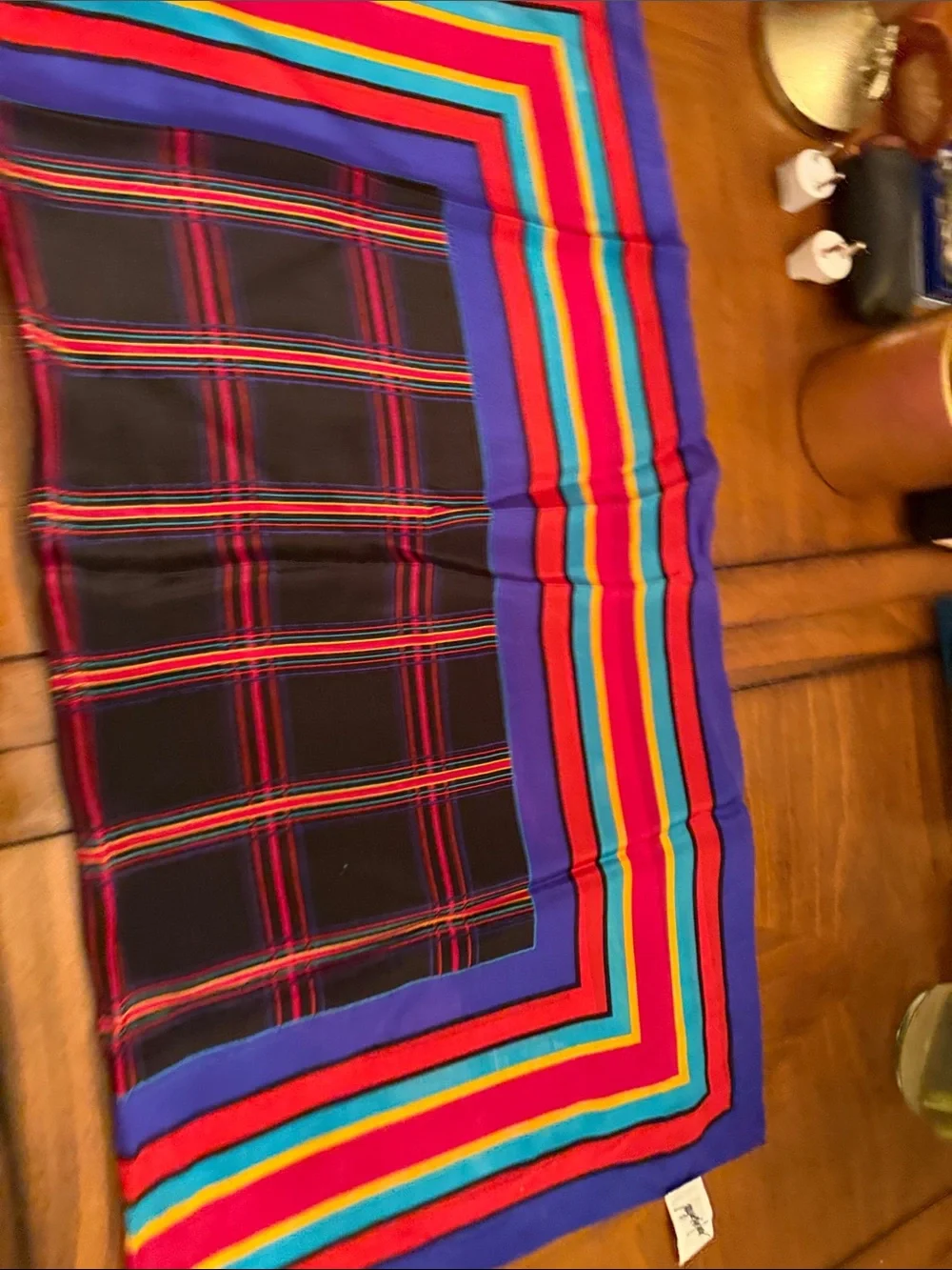 Jaqueline Ferrer Women’s Multicolor Silk Scarf Vibrant Accent 18x28